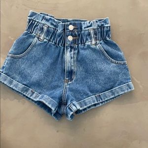 PacSun Mom Paperbag Waist denim high-rise shorts